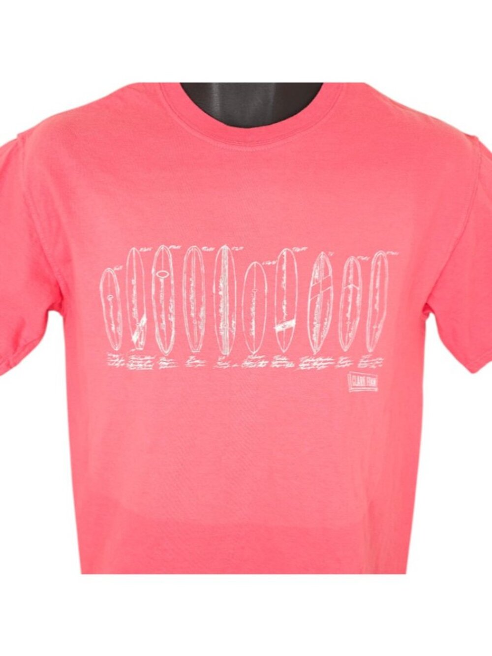 Clark Foam Surfboards T Shirt Mens Size Small Pink Surfer Surfing Tee